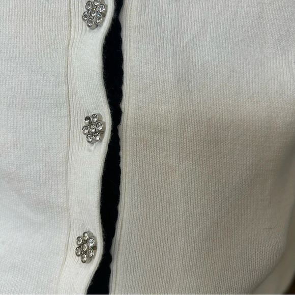 Vintage Guess Rhinestone Button Cotton Cardigan Sweater L - Picture 8 of 11